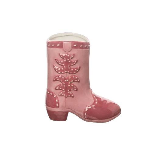 Ceramic Pink Boot Vase-Pink