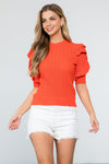 Orange knitted sweater by THML