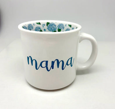 The Mama Hydrangea Mug-White