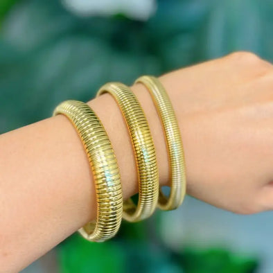 The Golden Springs Soft Bangle-Wide