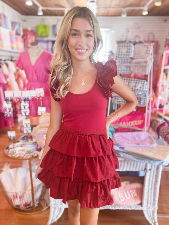 Crimson mini dress 