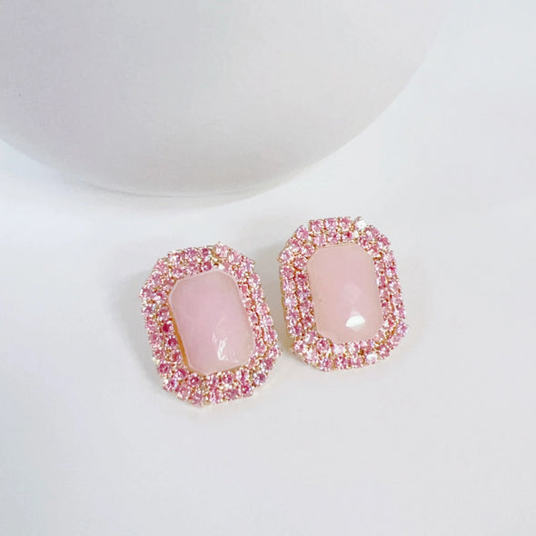 pink stud earring 