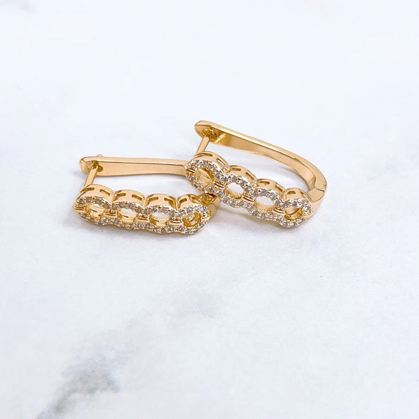 gold crystal huggy earrings 