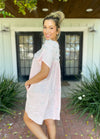 Side View of Queen of Sparkles Champagne Dress