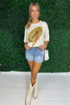 gold sequin football tee