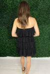 back of black romper dress