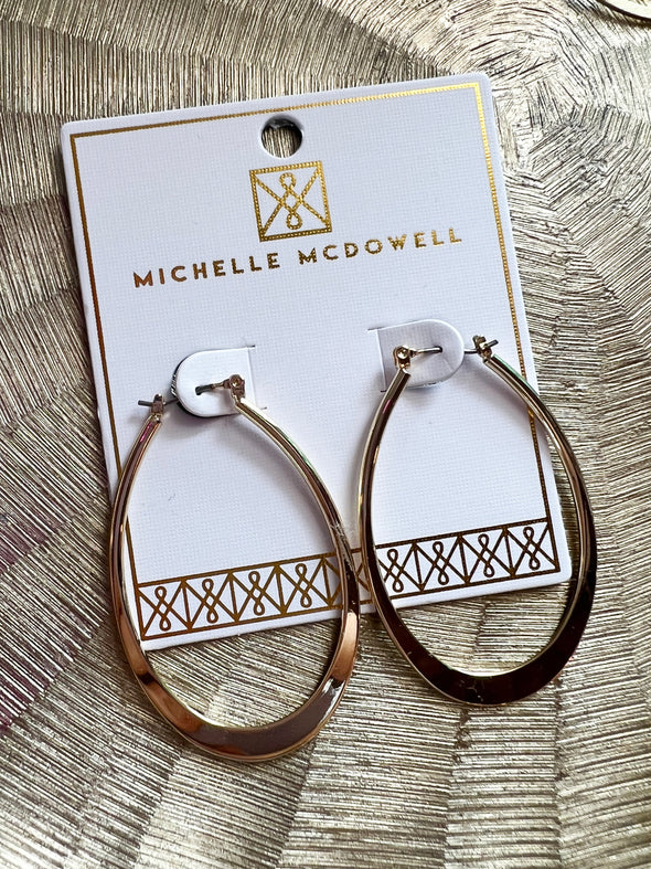 Gold Oval Hoop Earring