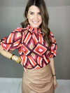 Maroon and mauve striped THML top 