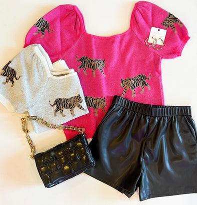 Pink tiger sweater top 