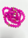pink ball elastic stackable ball bracelet 