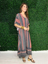 red and navy dress