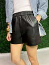 black leather shorts 
