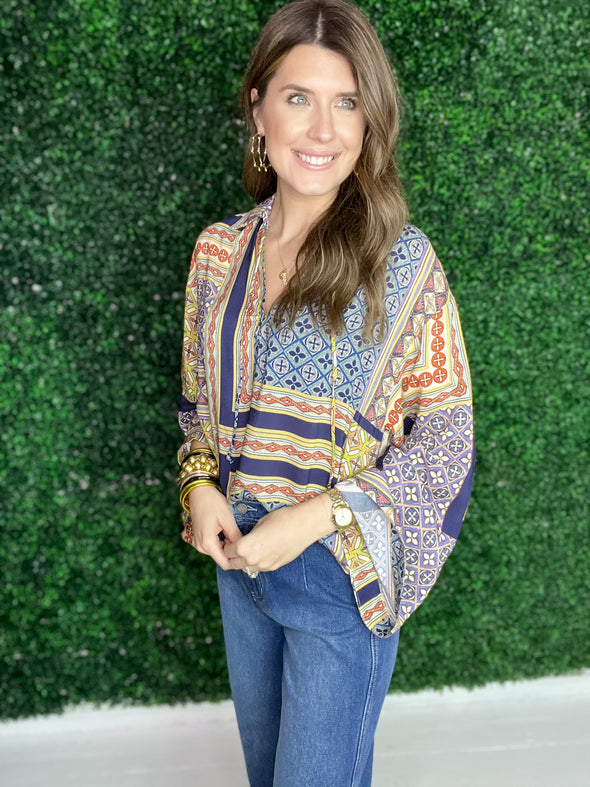 navy long sleeve top 