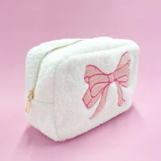 Pink Bow Zipper Bag