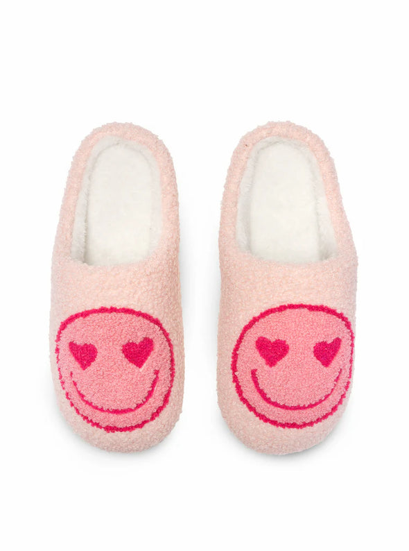 The Happy Heart Eyes Slippers-Pink