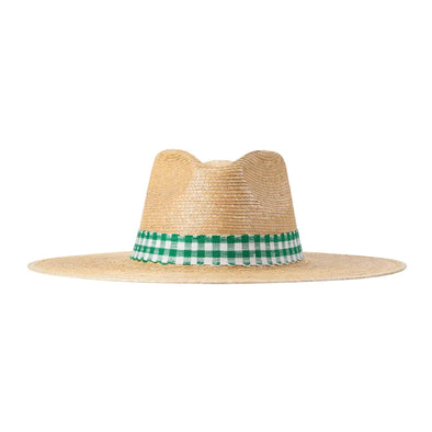 Green Gingham( Sunshine Tienda) Paulina Palm Hat