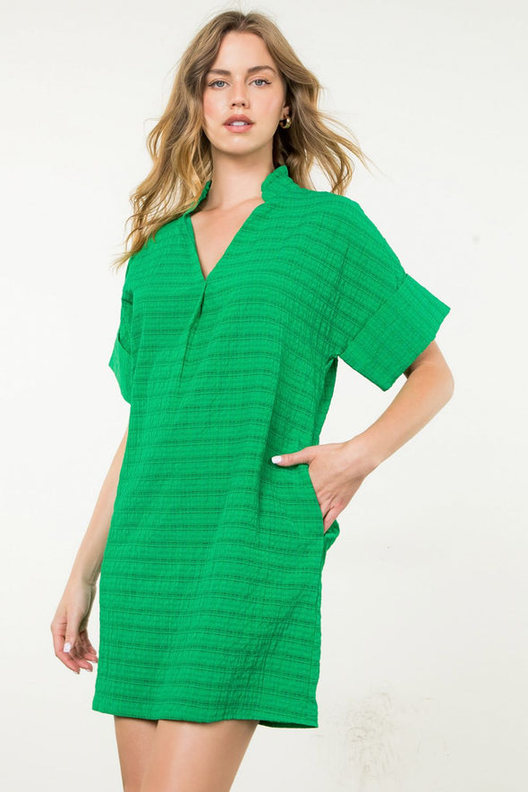 (THML) The Patricia Shift Dress-Green