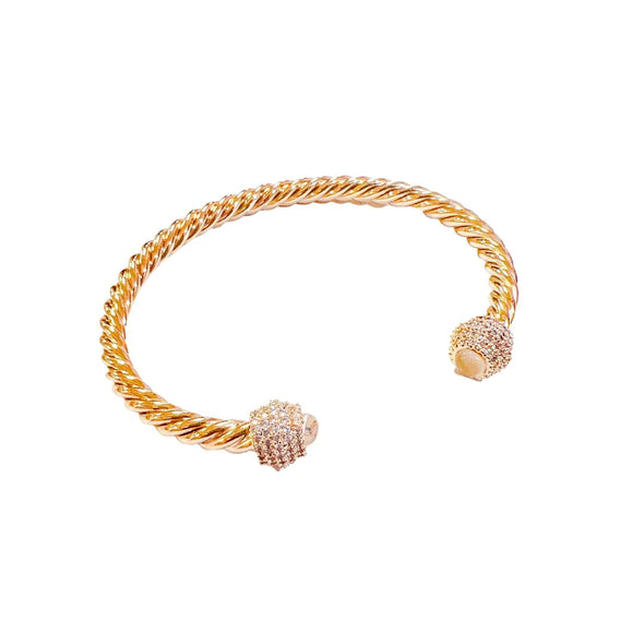 Gold Rope Bracelet with Crystal Tip 