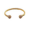 Gold Rope Bracelet with Rhinestone Tip 